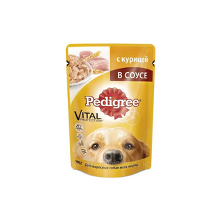Корм для собак Pedigree Педигри для взрослых собак курица пауч 85г