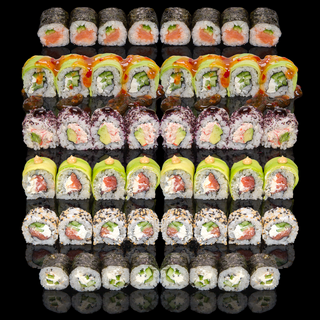 Комбо Сет макс пушена сьомга (24 бр-550 гр) + Сет макс микс (24 бр-565 гр)