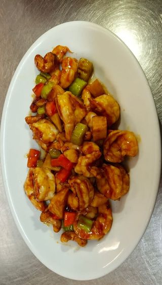 91. Gamberi con anacardi