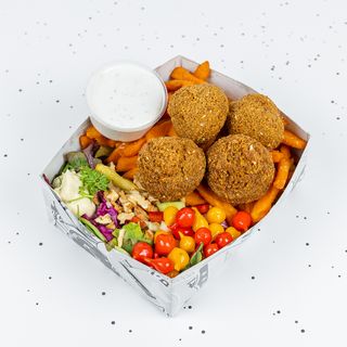 Falafel Over Sweet Potato (vege)