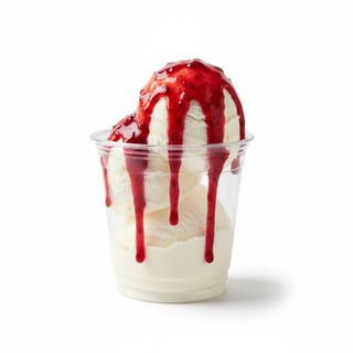 Морозиво (з ягідним соусом)