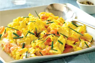 œufs brouillés au saumon fumé