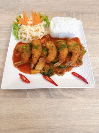 Duże krewetki chrupiące