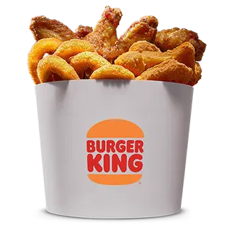 Cubo King Aros (6 Uds,) + King Nuggets (6 Uds.) + Alitas (4 Uds.)