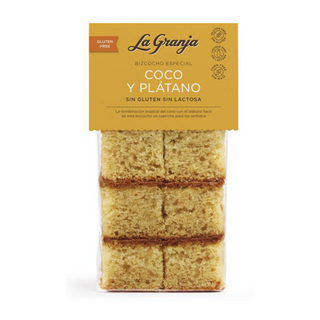 Bizcocho de Coco y Plátano Sin Gluten y Sin Lactosa