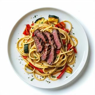 98A Spaghetti alla piastra con carne e verdure