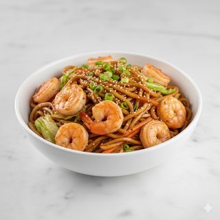 Udon frito de gambas