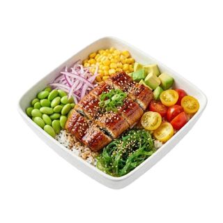 Poke con anguila asada