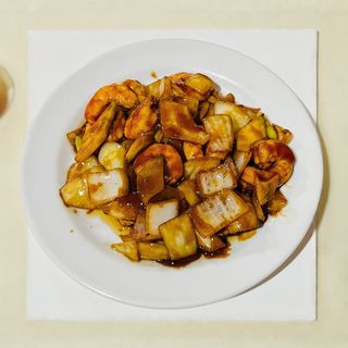 Gambas Con Salsa De Ostras