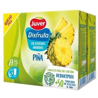 Zumo Piña sin Azúcar Juver Disfruta Pack 6x200 Ml.