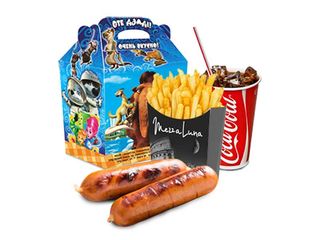 Сосиски (2шт) + фри + напиток на выбор + маленькая игрушка (370г)