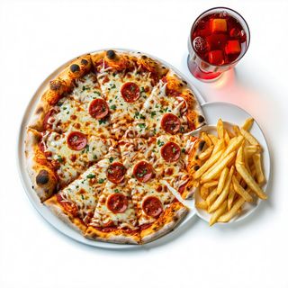 Pizza Margherita + patatine + bibita