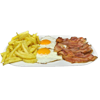 Bacó i ou amb patates /Bacón y huevo con patatas
