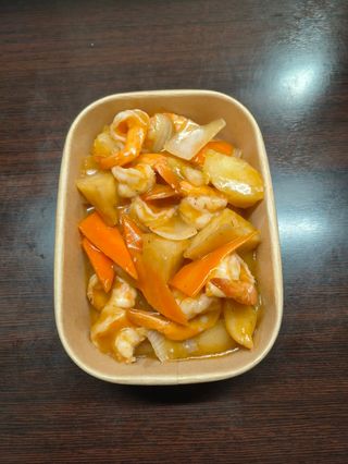 100. Gamberi con salsa shate