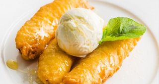 Banana Fritters with Ice Cream
