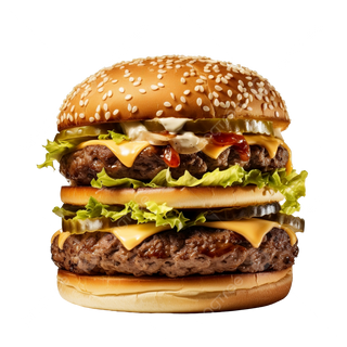 Double cheeseburger with fries 