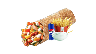 Shaorma mare pui + cartofi + racoritoare + sos Deep