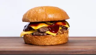 Smash Red Onion Jalapeno BBQ Cheeseburger Plus 