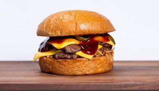 Smash Red Onion Jalapeno BBQ Cheeseburger Plus 