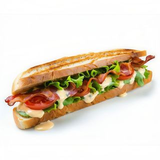 Bocadillo beicon , queso y tomate