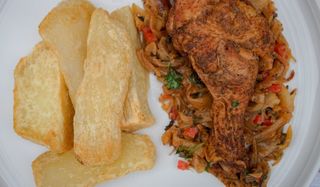 Bouillie d'Igname avec Viande de Bœuf