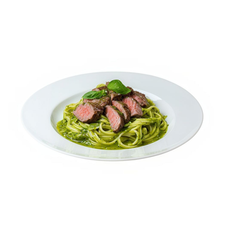 Tallarines Verdes Con Bistec