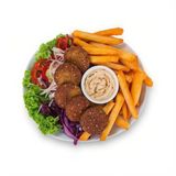 Kebab al plato de falafel