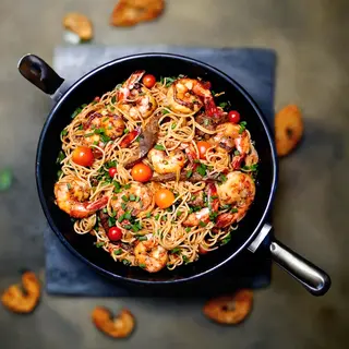 Wok fruits de mer