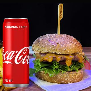 Galaxy burger + Coca-Cola