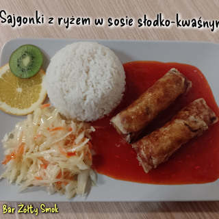 Sajgonki z ryżem słodko-kwaśne