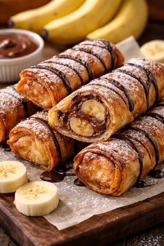 Chimichanga cu banana și Nutella