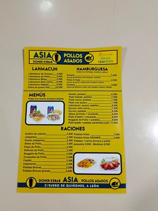 Menú Durum Con  Patatas