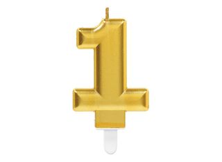 Свещи за торта цифра 1 злато