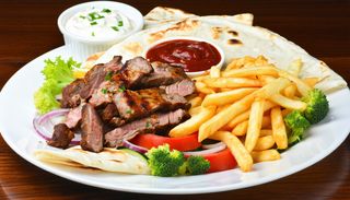 Shaorma la farfurie de porc