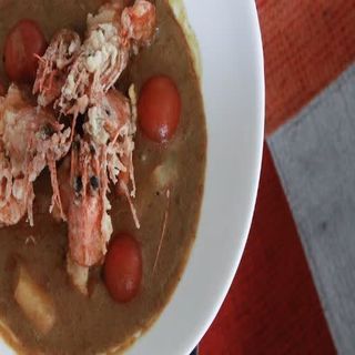 Langostinos al curry thai