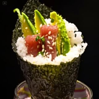158. Temaki de Atún. Temaki Tuna 1pcs