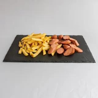 Frankfurt ,huevo frito y papás.