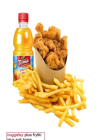 Nuggets + Frytki + Sok Toma