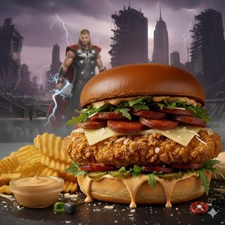 Thor s Asgardian Thunder Fried Chicken Burger