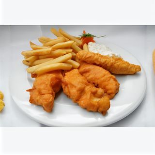 Pui Shanghai cu cartofi prajiti/wedges si sos