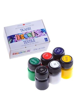 Набор Акриловых Красок По Ткани Decola 6 Цветов