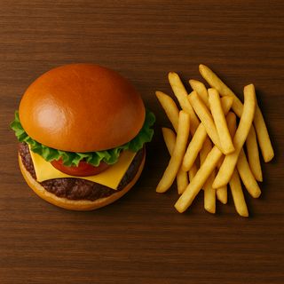 Hamburguesa Especial + patatas fritas