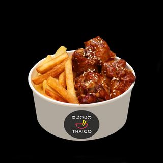 ქათმის ბარკლები და ფრი სპეც სოუსით