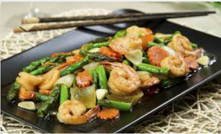 Ajete Chino Con Langostinos