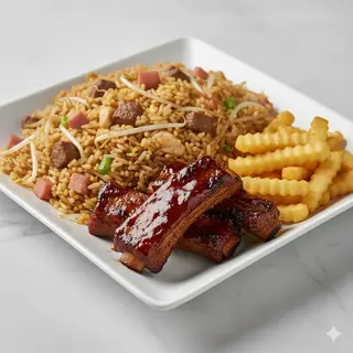Arroz Chino Costillas Bbq