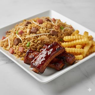 Arroz Chino Costillas Bbq