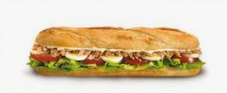 Bocadillo frío vegetal jamón York y atún