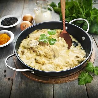 Пилешки дроб с гъби и сметана (400г)