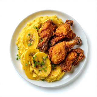 Mangú con pollo frito