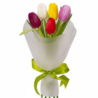 Букет"5 яскравих тюльпанів"